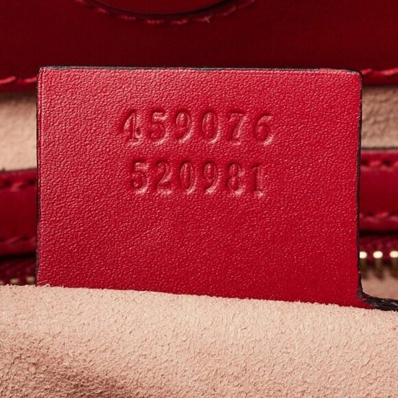 Gucci Red Smooth Calfskin Leather Nymphaea Medium Top Handle Bag - Picture 12 of 12